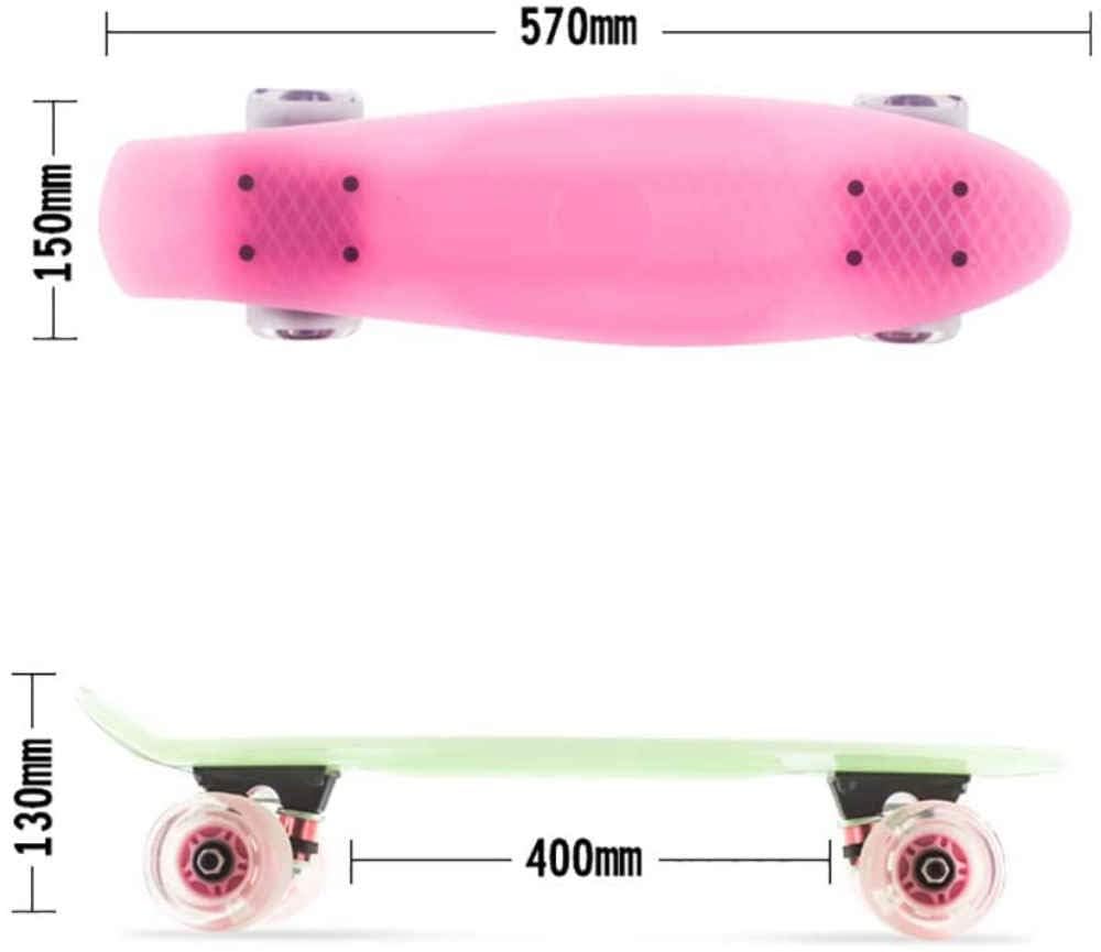 Skateboard Retro Cruiser Board 22 Pouces Mini Cruiser Penny Skateboard Adultes Enfants Débutants Filles Enfants,Normal-A