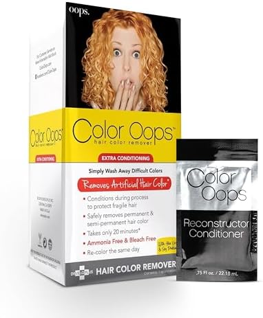Color Oops Extra Conditioning Hair Color Remover and Reconstructor Conditioner Bundle, Hair Dye Remover Processes in 20 Minutes, Safely Removes Permanent & Semi-Permanent Dye