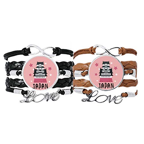 Bracelet amour voyage culture japonaise en cuir reliant les cœurs