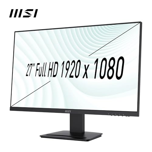 Image of MSI PRO MP273A 27 Inch Full HD Office Monitor 1920x1080 IPS Panel, 100 Hz, Eye-Friendly Screen, VESA Mountable, Built-in Speakers, Display Kit Support, Tilt-Adjustable HDMI 1.4, DP 1.2a, D-Sub(VGA)