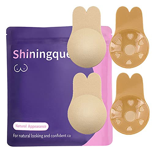 Women's Reusable Adhesive Strapless Breast Lift and Nipple Covers for a Backless Look