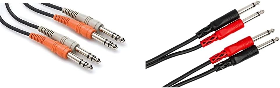 HOSA CSS-204 Dual 1/4" TRS to Dual 1/4" TRS Stereo Interconnect Cable, 4 Meters & CPP-204 Dual 1/4" TS to Dual 1/4" TS Stereo Interconnect Cable, 4 Meters