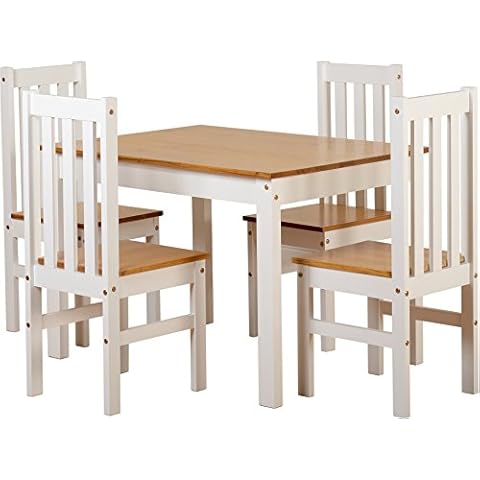 Seconique Ludlow White and Oak Dining Set Cover