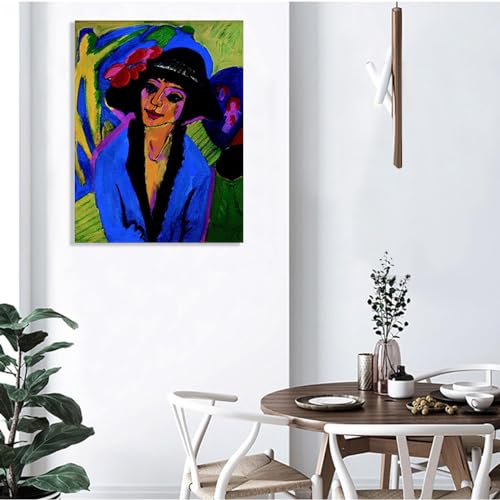 Portrait de Gerda tableau expressionnisme MOBYAT 70x100cm