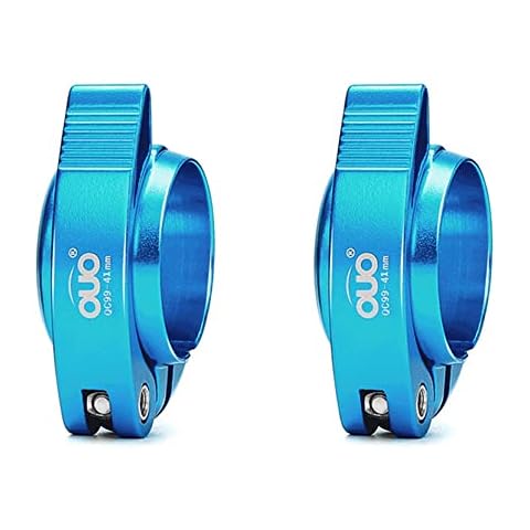 Bike Seat Post Clamp Fit for 40/41mm, Aluminium Alloy Bicycle Quick Release Seatpost Collar Seat Post Clamp for Folding Bike,Mtb,Road Bike (Blue,41mm) Cover