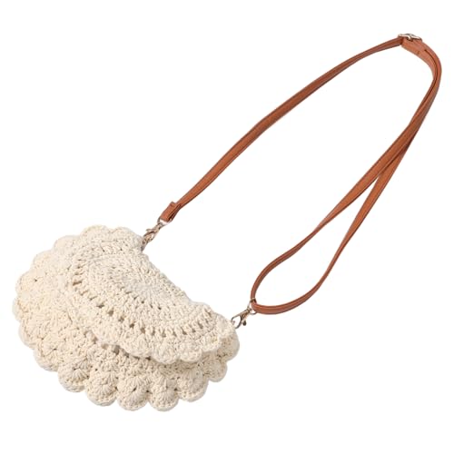 Sac de plage en coton avec design portable creux et bandoulière pratique