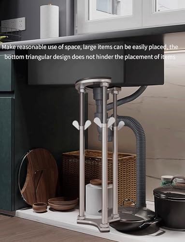 Support de lavabo encastrable cuisine réglable en acier inoxydable solide - 3