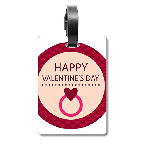 Étiquette ronde pour valise rose Saint-Valentin cadeau idéal pour couple de voyageurs