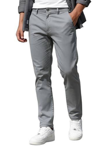 Image of Urbano Fashion Men's Straight Fit Mid Rise Cotton Casual Chinos Trousers Stretch