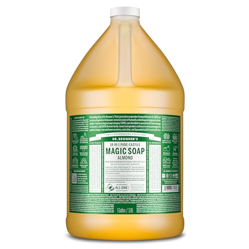 Dr. Bronner's Almond Pure-Castile Liquid Soap, Refill, 1 Gallon