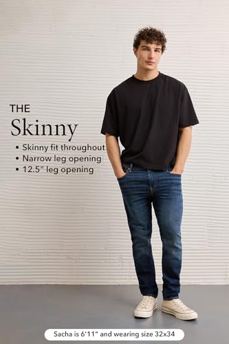 Image of American Eagle Men Blue Airflex+ Skinny Jeans