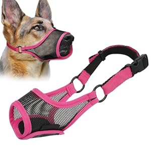 LUCKYPAW Netzmaulkorb für Hunde, Hot Pink, L