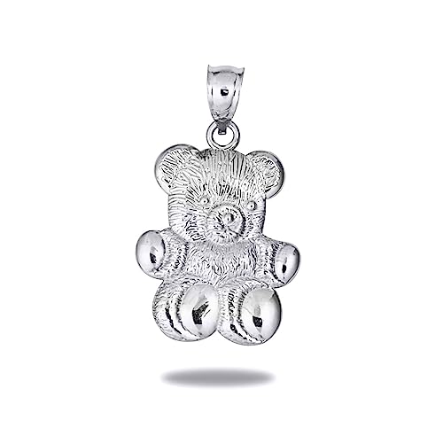 Sterling Silver Teddy Bear Pendant Charm