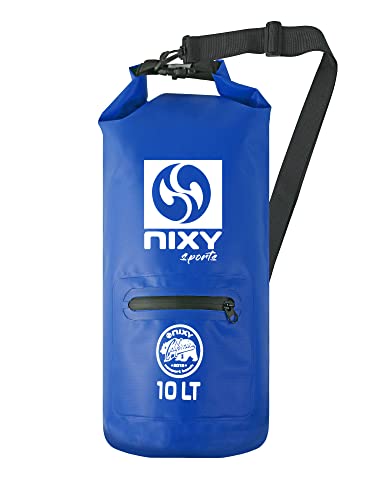 NIXY Bolsa seca impermeable 10L con cierre roll top - ligera y durable para paddleboarding, kayak, hiking, camping, náutica, playa, natación, vela y más - Azul, 10L miniatura 1