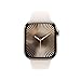Apple Watch Series 10 (GPS + Cellular 42 mm) Smartwatch mit Titangehäuse in Gold und Sportarmband in Polarstern (M/L). Fitnesstracker, EKG App, Always-On Retina Display, Wasserschutz