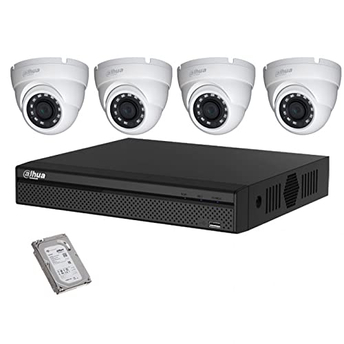 Kit vidéosurveillance 500Go DAHUA Full HD 4 caméras dômes de 2 Mpx