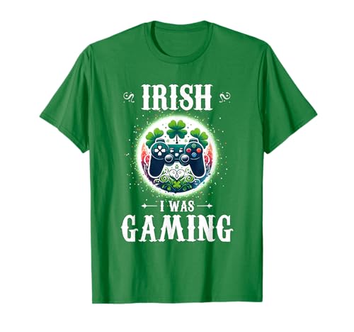 St Patricks Day Boys Kids Gamer Shamrock Irish I Was Was Maglietta