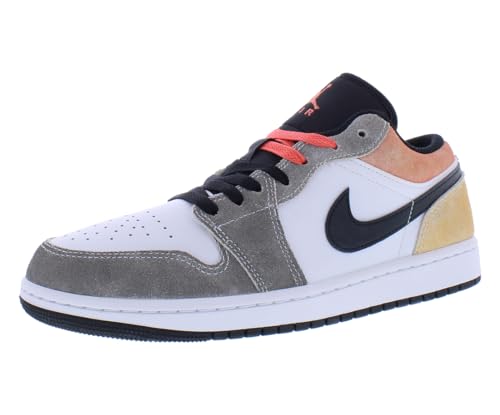 100% autentico Nike Air Jordan 1 Low SE Flight Club Scarpe Uomo Nero/Magic Ember/White/Sundial DX4334 008, Black/Magic Ember/White/Sundial, 43
