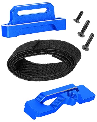 RCMYou RC Upgrades Part Aluminium Alloy Battery Mount Plate Tray Battery Holder Mount for 1/10 Slash 2WD/Slash 2WD VXL/F0rd F-15O Raptor 2WD,Tall Battery Holder Mount Hold Down,Navy Blue(#5827)