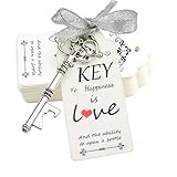 Makhry 52pcs Skeleton Key Bottle Opener Wedding Favors for Guests Personalized Souvenir Set with Thank You Gift Cards and Ribbons for Wedding Bridal Shower Party Favors(Antique Silver)