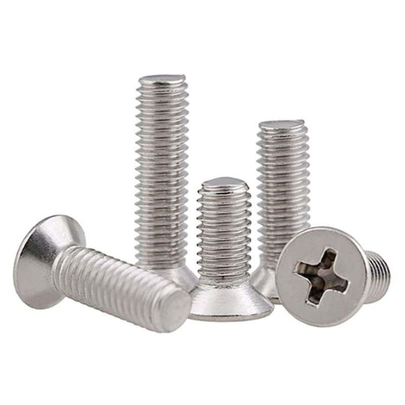 Image of Rely⇒VP INDUSTRIES (Pcs-25) M4x10mm CSK Phillips Head Screw Stainless Steel 304 | Countersunk Head Screws,Fully Thread,Machine Thread