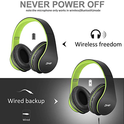 3 Items,1 Black Blue Zihnic Over-Ear Wireless Headset Bundle With 1 Black Red Zihnic Over-Ear Wireless Headset And 1 Black Green Zihnic Foldable Wireless Headset #TOP6