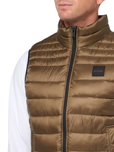 BOSS Men's Lightweight Nylon Patch Logo Puffer Vest3
