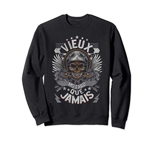 Grandpère Vieux Motard Que Jamais Hommes Crane Tête de mort Sweatshirt Cover