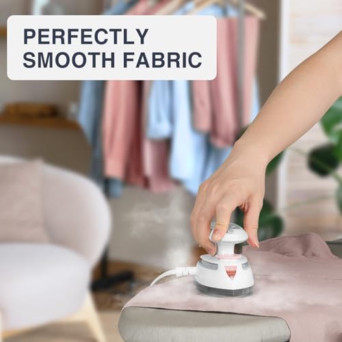 Image of BEAUTURAL Mini Travel Steam Iron for Clothes with Dual Voltage, Pink