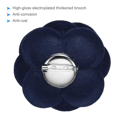Image of PATIKIL Camellia Fabric Pin, 2 Pcs Flower Brooch Artificial Flowers Brooches for Women Girls Cloth Wedding Party Decor Accessories Jewelry Gift, White