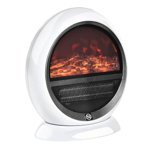 Image of HOMCOM Freestanding Electric Fireplace Indoor Space Heater 1500W White