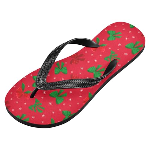 Burbuja Christmas Bows Flip Flops for Women Men, Soft Thong Sandals Rubber Slippers for Pool Beach Essentials2