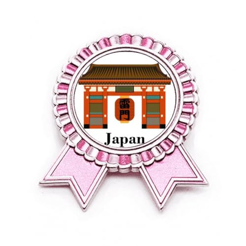 Broche temple japonais rose en métal pour personnaliser un sac