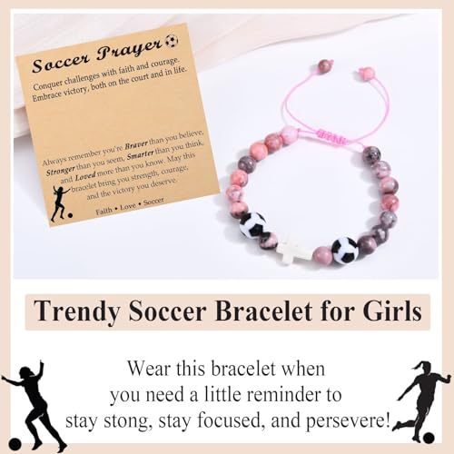 OAVOOK Soccer Gifts for Girls Soccer Bracelets Teen Girls Gifts for Birthday Graduation Christmas — view 3