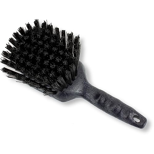 Image of SPARTA 40541EC03 Plastic Scrub Brush, Utility Brush, Kitchen Brush With Hanging Hole For Cleaning, 8 Inches, Black, (Pack of 6)