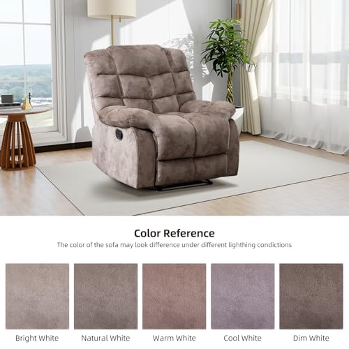 Sillón reclinable tejido marrón miniatura 6