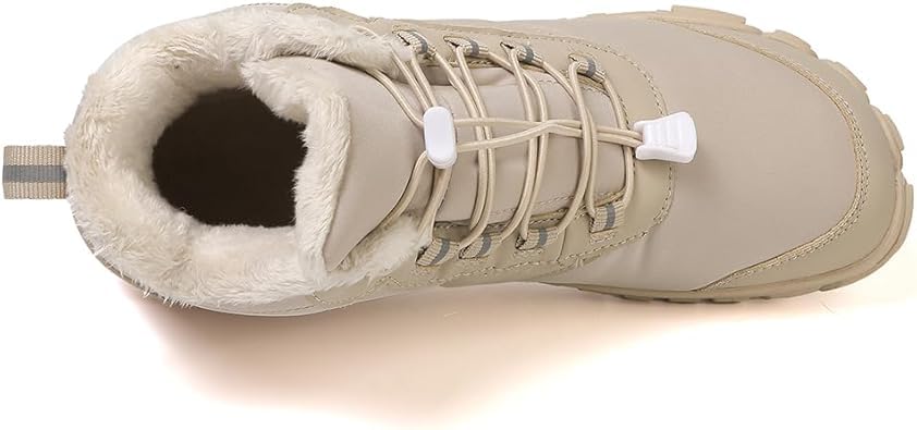 Image of Winter Footwear Barefoot Shoes Women Men Zero Drop Barefoot Hiking Boots Slip On Warm Waterproof Snow Boot Minimalist Wide Toe Ankle Booties Five Finger Hike Shoes Outdoor