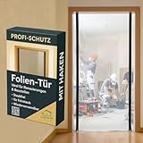 Green Home Staubschutztür Folie 2er Set mit Reißverschluss Bautür [PE-Folie] 1,20 x 2,20 m inkl. doppelseitigem Klebeband - Baufolie [Staubtür]