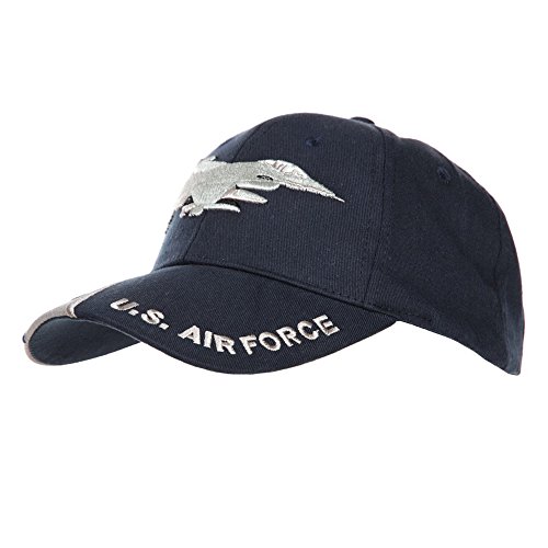 Cappellino da baseball con caccia Falcon F-16 ricamato in rilievo frontalmente.