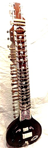 Sitar électrique indien fabriqué à la main – Style Shri Ravi Shankar – Bois – Corde et mizrab – Sac inclus - Les Beatles, Paul McCartney, John Lennon, RIngo Starr, George Harrison Sitar électrique indien fabriqué à la main - Style Shri Ravi Shankar - Bois - Corde et mizrab - Sac inclus