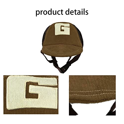 YJZQ Baseballkappe für Hunde, Baseballmütze, verstellbar, mit Ohrlöchern, Sonnenhut, atmungsaktiv, für große Hunde, Größe L, Kaffeeblau