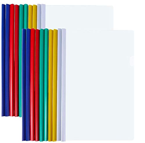 Sysow 10pcs A4 Clear Clip Bar Files Report Project Presentation Slide Binder Folders