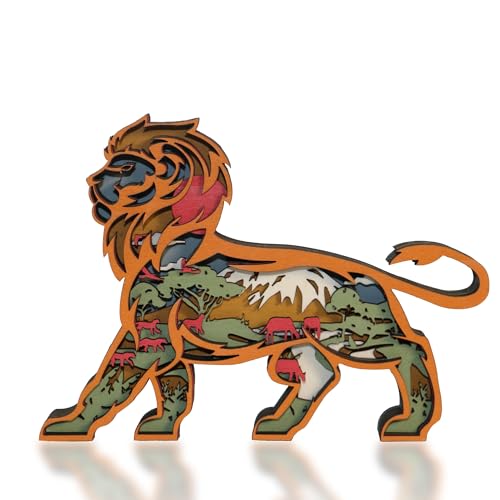 FNYDOX Lion Wood Carving Decor