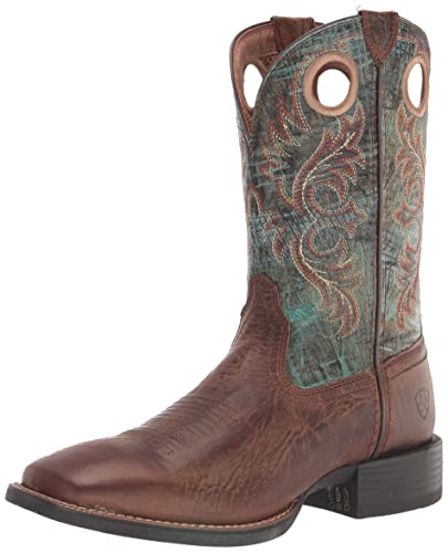ARIAT BMVY9 Mens Sport Rodeo Western Boot Loco Brown/Roaring Turquoise 10.5