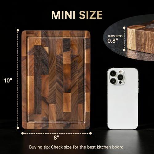 Image of THETCHRY Walnut Cutting Board, Small Wooden Cutting Board Meal Prep Serving