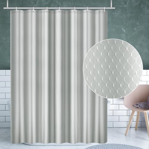 Rideau de douche en polyester gaufré de qualité supérieure gris