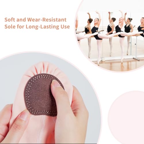 Ballet Flats Shoes for Women Big Girls, Resistant Elastic Canvas Adult Dance Shoes, Flat Dance Practice Shoes with Split Soles, Soft Sole Yoga Shoes for Girls Boys4
