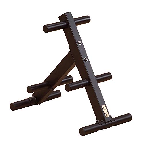 Body-Solid (OWT24) EZ-Load Olympic Weight Tree Rack - 1000 lb Capacity, 6-Post Plate Storage, Secure Bumper Plate Organizer for Home and Commercial Gyms