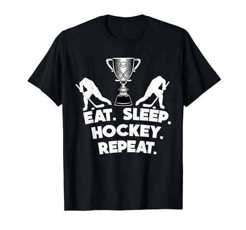 Eat Sleep - Regalos repetitivos de hockey sobre hielo para hombres, mujeres, niños y niños Camiseta