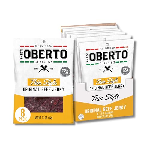 Image of Oh Boy! Oberto Classics Thin Style Original Beef Jerky, 1.2 Ounce (Pack of 8)